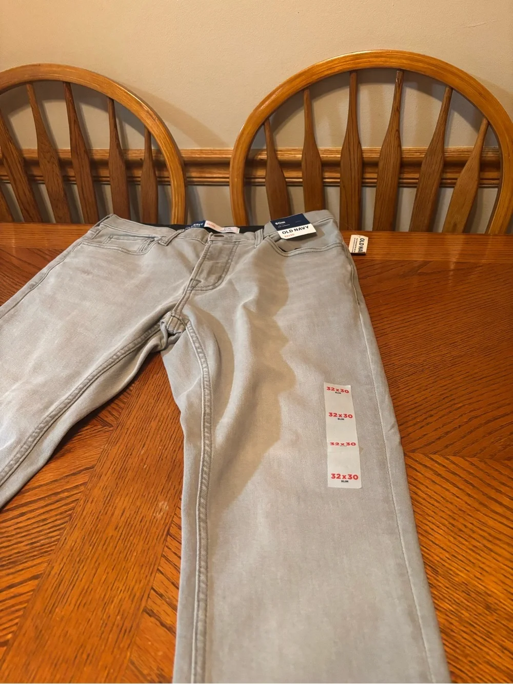 Old Navy 360 Stretch Slim Jeans Mens 32x30 Light Gray Comfort Waist Denim NWT